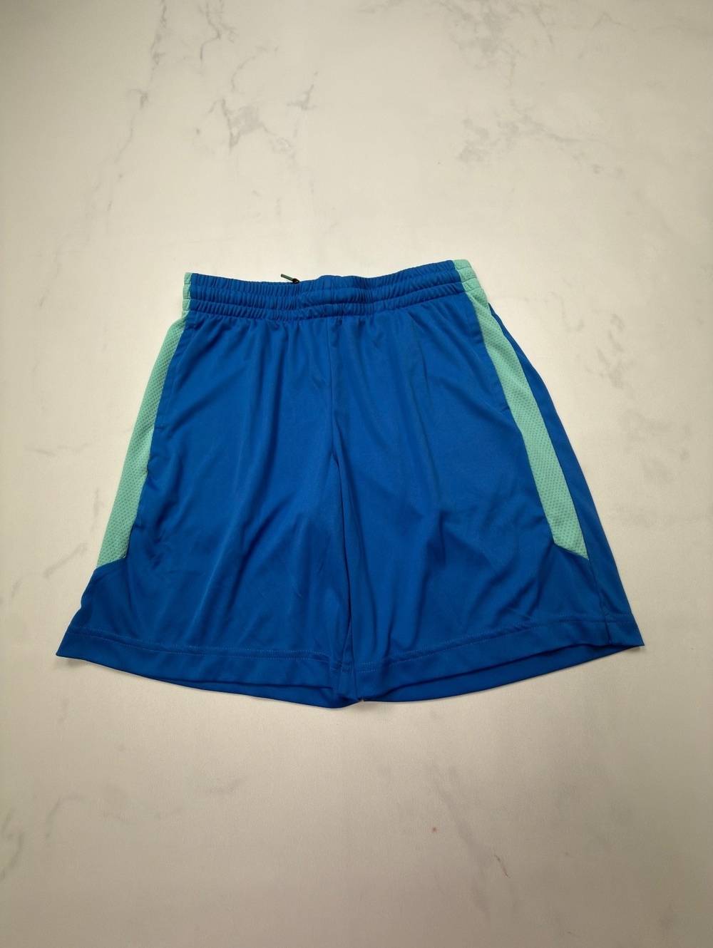 Tek Gear Colorblock Athletic Shorts Blue Turquoise Modern Sporty - Boys L Husky